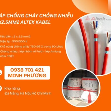 Cáp điện chống cháy chống nhiễu 2 lõi 2.5mm2 phân phối Đà Nẵng, Gia Lai, Hà Nội