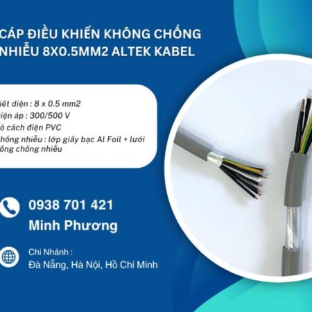Cáp điều khiển không chống nhiễu 8×0.5mm² – Giá tốt, chất lượng ổn định cho hệ thống công nghiệp Cáp điều khiển không chống nhiễu 8×0.5mm² – Giá tốt, chất lượng ổn định cho hệ thống công nghiệp