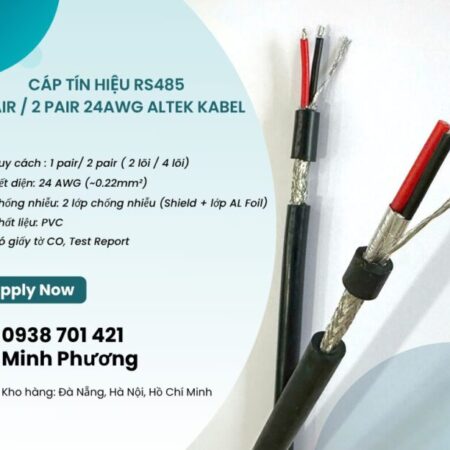 Cáp RS485 chống nhiễu 1pair/2pair 24AWG – Có sẵn kho Đà Nẵng, Hà Nội, Hồ Chí Minh
