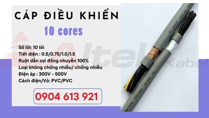 Cáp điện 10 ruột 10×0.5/10×0.75/10×1.0/10×1.25 Altek Kabel – phân phối tại Hà Nội