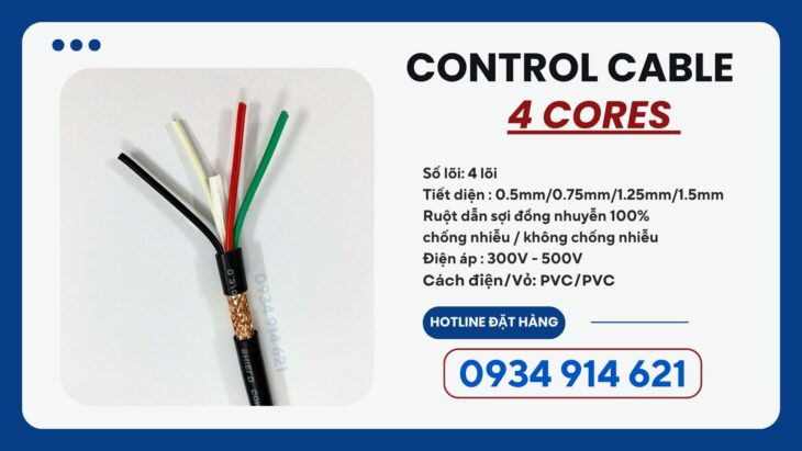 Cáp điều khiển Sangjin 4×0.5/4×0.75/4×1.25/4×2.5 Sangjin