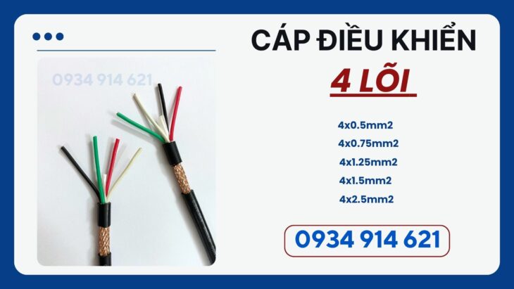 Cáp điều khiển Sangjin 4×0.5/4×0.75/4×1.25/4×2.5 Sangjin
