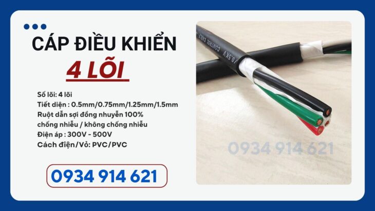 Cáp điều khiển Sangjin 4×0.5/4×0.75/4×1.25/4×2.5 Sangjin