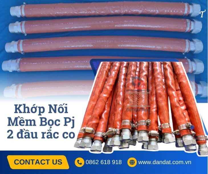 Khớp nối mềm nối ren, khớp nối mềm rắc co ren, khớp nối kim loại nối ren, khớp nối mềm bọc PJ