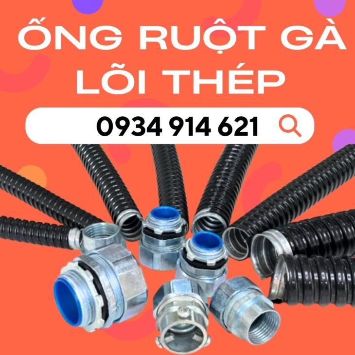 Ống ruột gà lõi thép – đầu bít ống luồn dây điện – Hà Nội, Hưng yên, Bắc Ninh