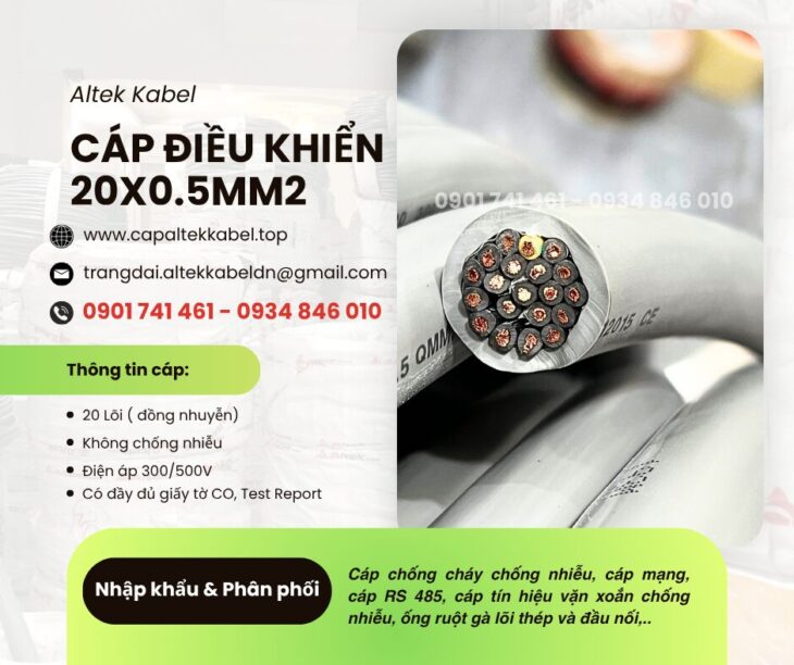 Cáp tín hiệu báo cháy, cáp điều khiển Altek Kabel 20×0.5 tại Hà Nội, Đà Nẵng, HCM