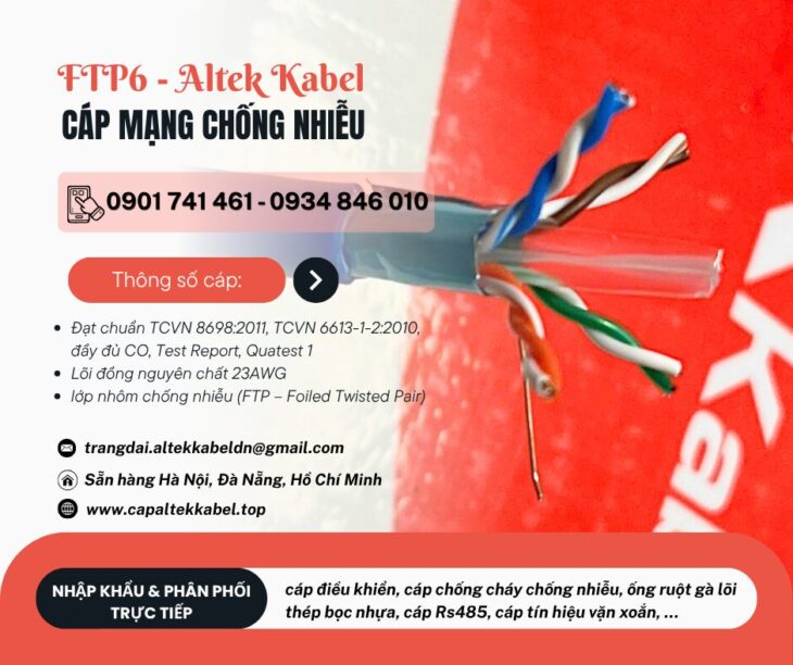 Cáp mạng cat6 chống nhiễu Altek Kabel chính hãng tại Hà Nội, Đà Nẵng, HCM