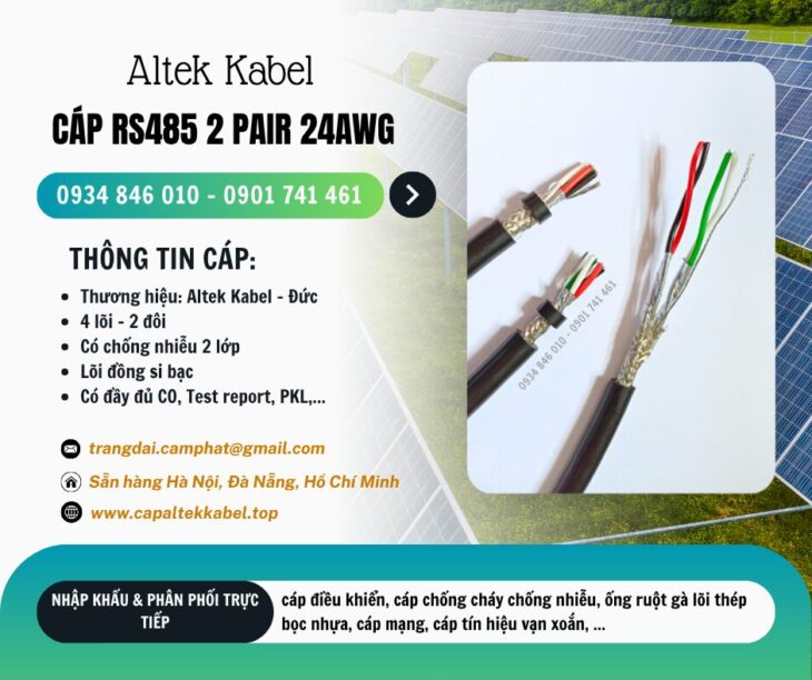 Cáp loa, cáp âm thanh, cáp truyền thông RS485 2 pair 24awg Altek Kabel tại Hà Nội, Đà Nẵng, HCM