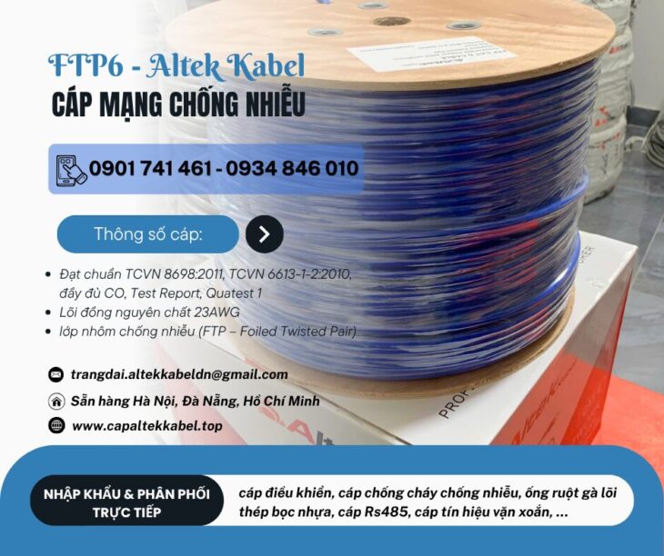 Cáp mạng cat6 chống nhiễu Altek Kabel chính hãng tại Hà Nội, Đà Nẵng, HCM