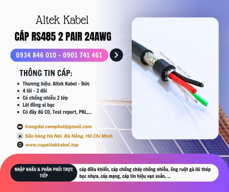 Cáp loa, cáp âm thanh, cáp truyền thông RS485 2 pair 24awg Altek Kabel tại Hà Nội, Đà Nẵng, HCM