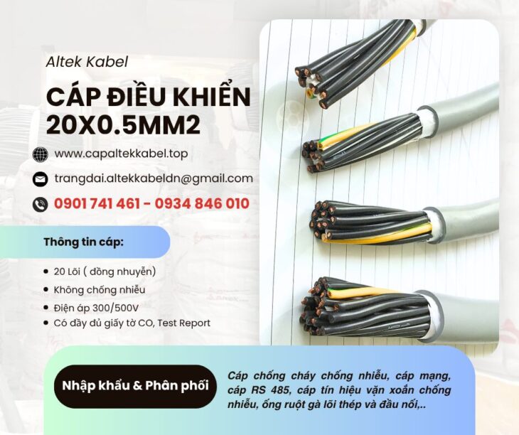 Cáp tín hiệu báo cháy, cáp điều khiển Altek Kabel 20×0.5 tại Hà Nội, Đà Nẵng, HCM