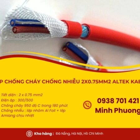 Cáp chống cháy chống nhiễu 2×0.75mm2 Altek Kabel phân phối toàn quốc, giá tốt