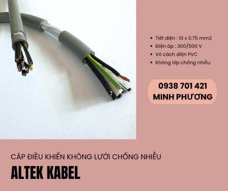 Cáp tín hiệu không lưới chống nhiễu 10×0.75mm2 có sẵn Đà Nẵng, Huế, Bình Định