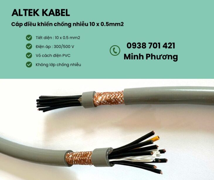 Kho có sẵn cáp điều khiển chống nhiễu 10×0.5mm2 uy tín – giao ngay