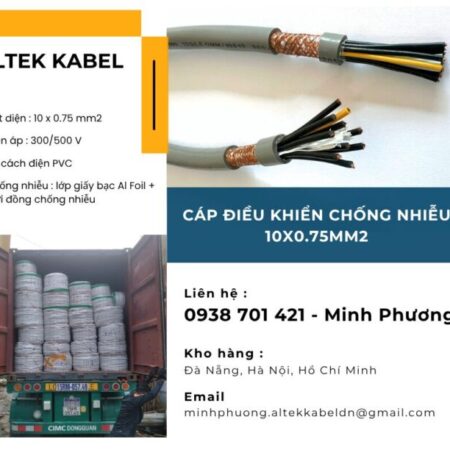 Cáp điều khiển chống nhiễu 10×0.75mm2 dùng cho công trình Huế, Gia Lai, Hà Nội