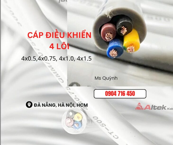 Cáp điều khiển Altek Kabel 4×0.5, 4×0.75, 4×1.0, 4×1.5 Đà Nẵng, Hồ Chí Minh, Hà Nội
