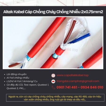 Cáp chống cháy chống nhiễu Altek Kabel 2×0.75 sẵn Đà Nẵng, Huế, Quảng Nam