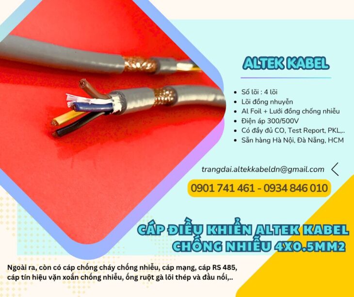 Cáp điều khiển chống nhiễu Altek Kabel 4×0.5 giao nhanh Hà Nội, HCM