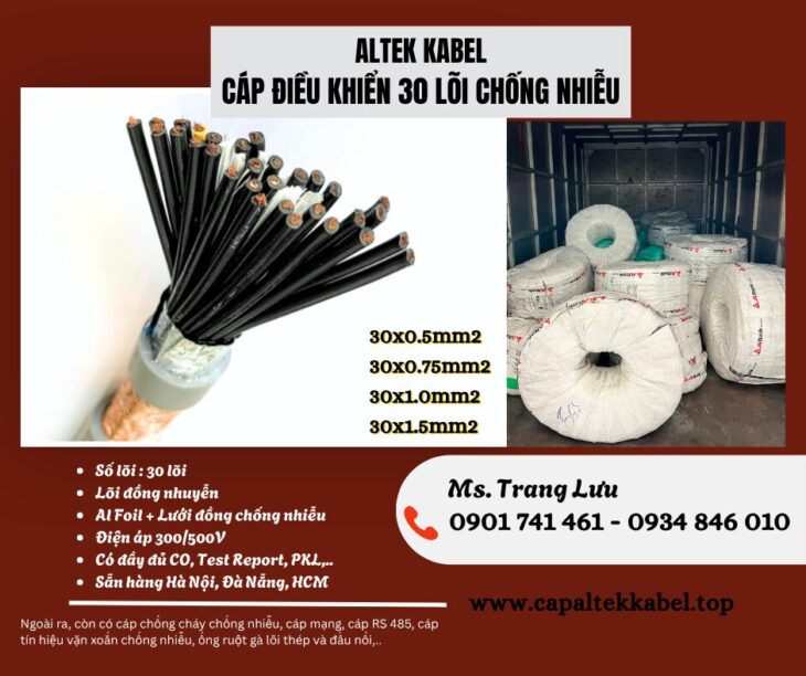 Cáp điều khiển chống nhiễu Altek kabel 30×0.5/30×0.75/30×1.0/30×1.5