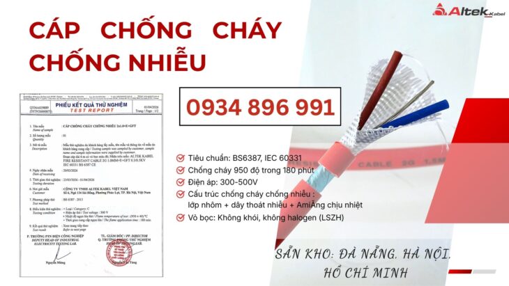Cáp Chống Cháy 2×1.0 Lõi Giao Nhanh Hà Nội, Hải Phòng, Bắc Ninh