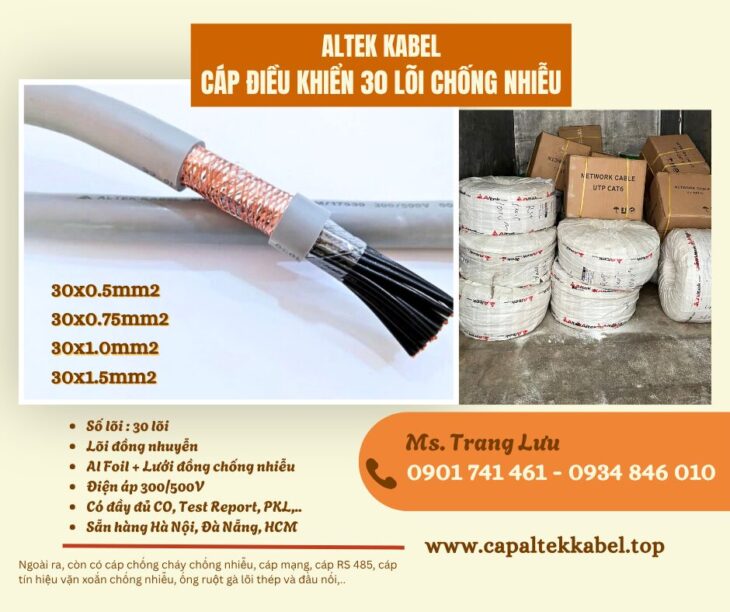 Cáp điều khiển chống nhiễu Altek kabel 30×0.5/30×0.75/30×1.0/30×1.5