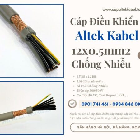 Cáp điều khiển, cáp tín hiệu 12×0.5 chống nhiễu cho thang máy Cáp điều khiển, cáp tín hiệu 12×0.5 chống nhiễu cho thang máy