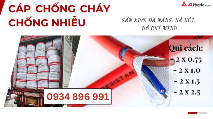 Cáp Chống Cháy 2×1.0 Lõi Giao Nhanh Hà Nội, Hải Phòng, Bắc Ninh