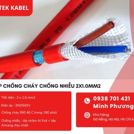 Cáp chống cháy chống nhiễu 2×1.0mm2 giá tốt – hàng sẵn kho Đà Nẵng, Hà Nội, HCM