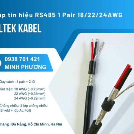 Cáp RS485 chống nhiễu 1 Pair 18/22/24AWG chính hãng Đồng Nai, Bình Dương, BR-VT