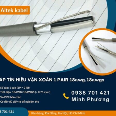 Cáp tín hiệu vặn xoắn 1 Pair 18awg/18awgs – Truyền tín hiệu ổn định, chống suy hao