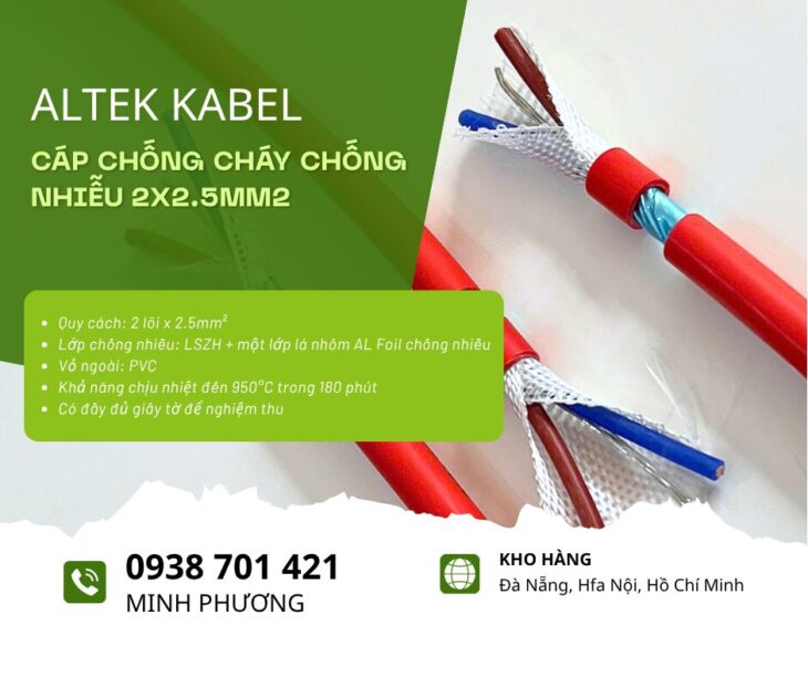 Cáp chống cháy chống nhiễu 2×2.5mm² – Giải pháp an toàn cho hệ thống PCCC