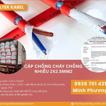 Cáp chống cháy chống nhiễu 2×2.5mm² – Giải pháp an toàn cho hệ thống PCCC