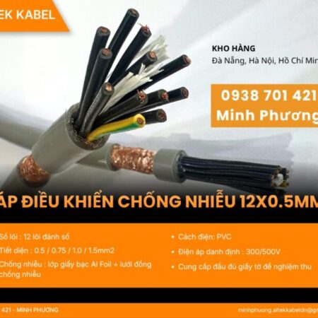 Cáp điều khiển 12×0.5mm2 chống nhiễu chính hãng, giá tốt Đà Nẵng, Huế, Gia Lai