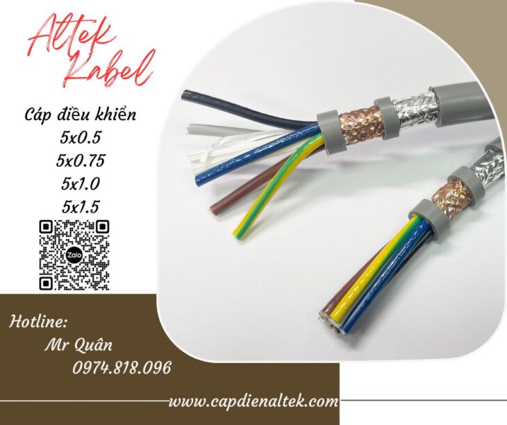 Cáp điều khiển Altek Kabel SH-500 5G1.5 – chống nhiễu