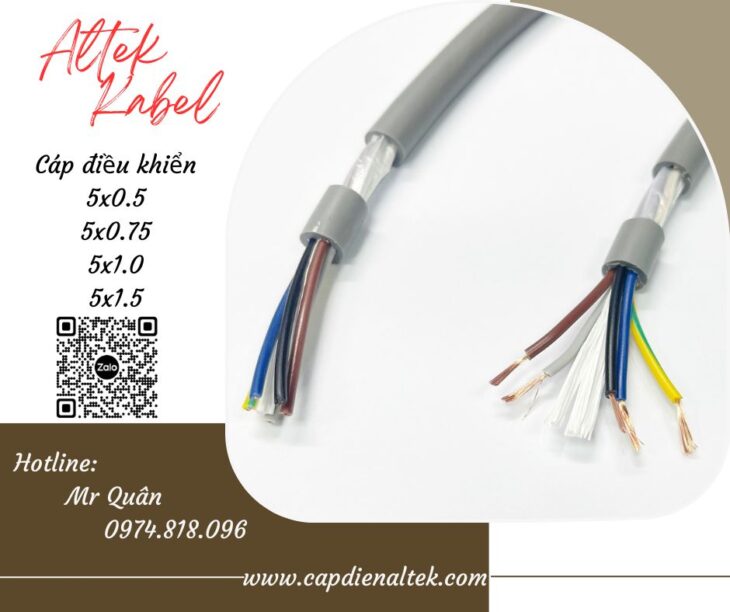 Cáp điều khiển Altek Kabel SH-500 5G1.5 – chống nhiễu