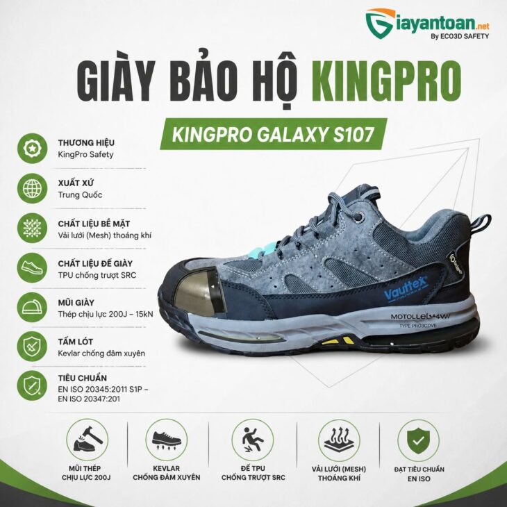 Giày bảo hộ KingPro RAPTO S101 – Bảo vệ an toàn cho công trình và nhà xưởng