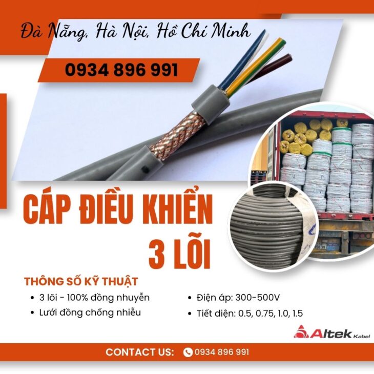 Mua Cáp Điều Khiển 3×0.75 Giao Ngay Hà Nội, Sơn La, Phú Thọ