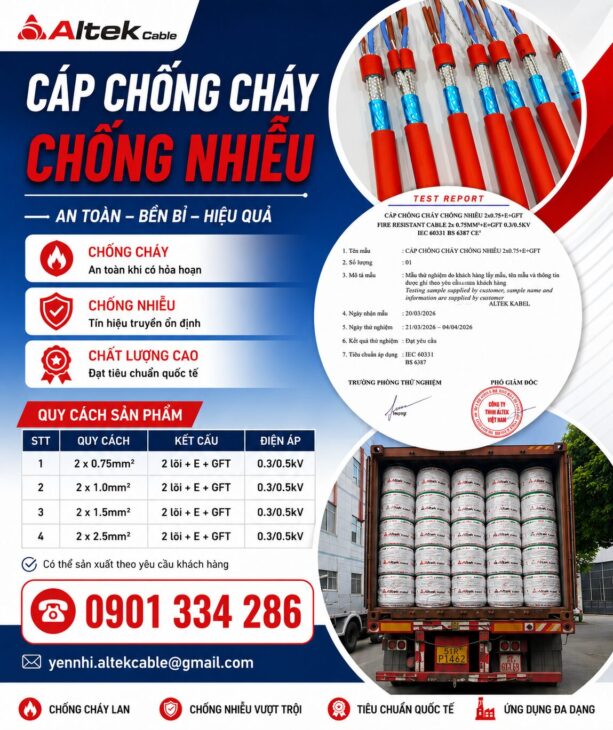 Cáp Chống Cháy Chống Nhiễu ALTEK KABEL