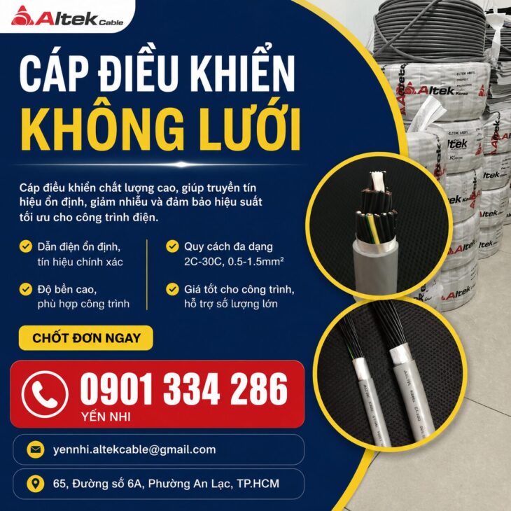 Cáp Điều Khiển CT-500 Không Lưới Chống Nhiễu ALTEK KABEL