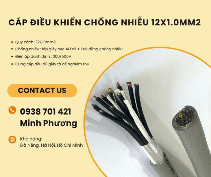 Dây cáp điều khiển có lưới chống nhiễu 12×1.0mm2 Altek Kabel Đà Nẵng, Huế