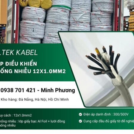 Dây cáp điều khiển có lưới chống nhiễu 12×1.0mm2 Altek Kabel Đà Nẵng, Huế Dây cáp điều khiển có lưới chống nhiễu 12×1.0mm2 Altek Kabel Đà Nẵng, Huế