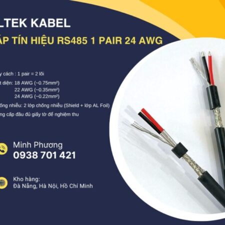 Cáp tín hiệu RS485 1 Pair 24AWG – Truyền tín hiệu ổn định Đà Nẵng, Huế, Bình Định Cáp tín hiệu RS485 1 Pair 24AWG – Truyền tín hiệu ổn định Đà Nẵng, Huế, Bình Định