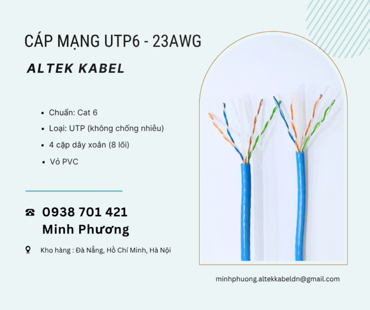 Cáp mạng UTP6 – 23AWG – Giải pháp kết nối mạng ổn định, tiết kiệm chi phí Đà Nẵng