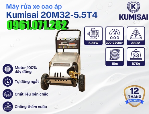Máy rửa xe cao áp Kumisai 20M32-5.5T4 (tự động ngắt)