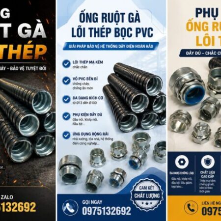 Ống ruột gà lõi thép bọc PVC Bảo vệ dây cáp chắc chắn, linh hoạt