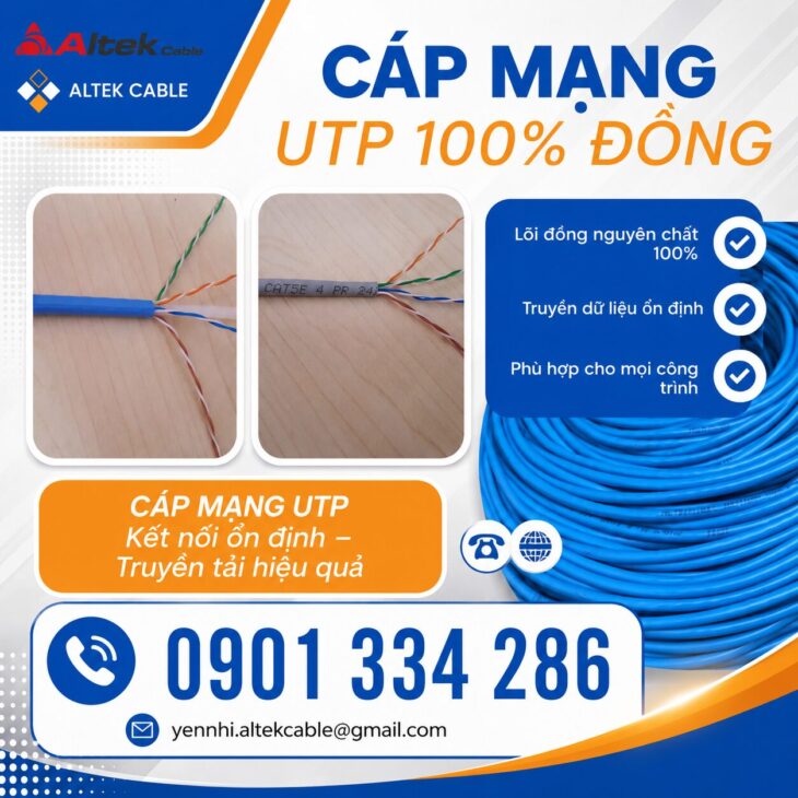 Cáp Mạng Cat5e & Cat6 UTP ALTEK KABEL – Kết Nối Mạng Tốc Độ Cao, Ổn Định Và Bền Bỉ