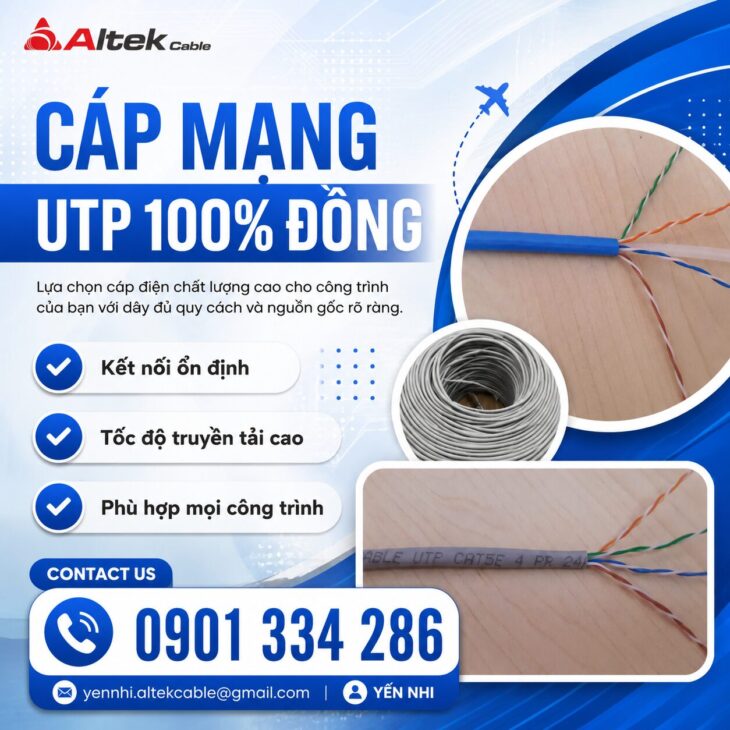 Cáp Mạng Cat5e & Cat6 UTP ALTEK KABEL | Đồng Nguyên Chất 100%, Truyền Dữ Liệu Tốc Độ Cao