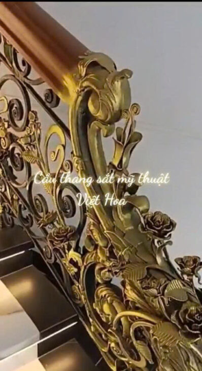 Gia công cầu thang sắt mỹ thuật giá tại xưởng