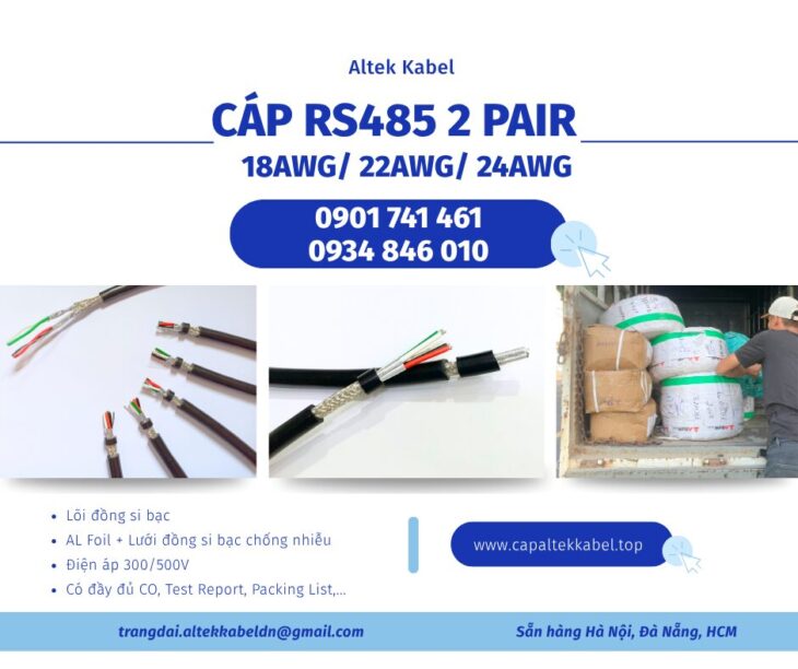 Cáp rs485 2 pair 18awg/ 2 pair 22awg/ 2 pair 24awg Altek Kabel