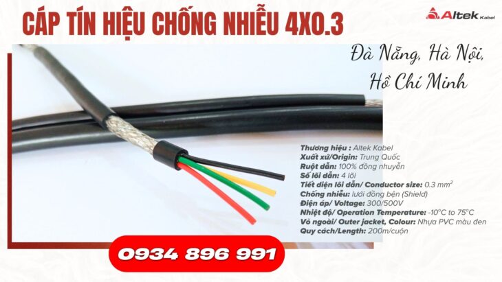 Cáp Tín Hiệu Chống Nhiễu 4 Lõi Đà Nẵng, Quảng Trị, Quảng Nam, Huế